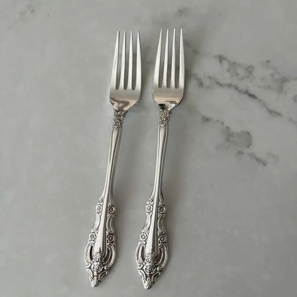 ONEIDA Community Fork Brahms (Silverplate 1980) Dinner Forks 7-1/2 in, set of 2